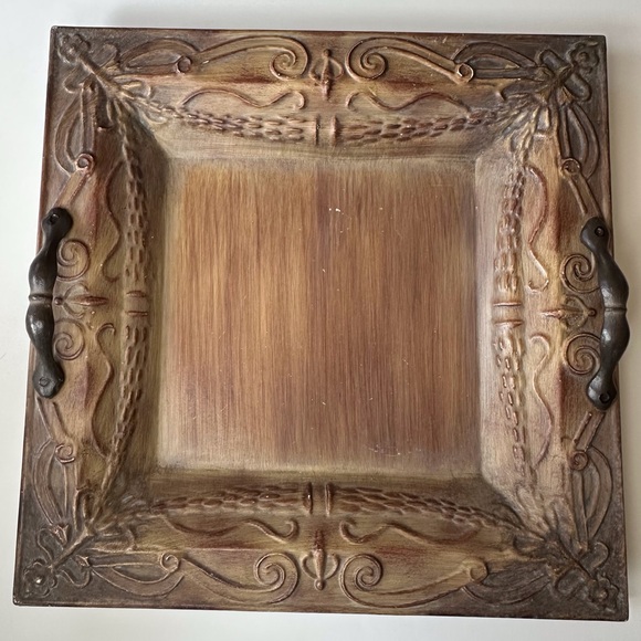 Retired Southern Living‎ At Home Jackson Square Serving Tray w/ Handles 15x15” - Picture 1 of 15